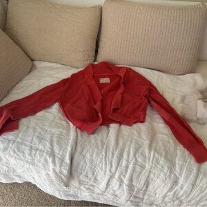 We The Free Coral Ribbed Knit Cardigan